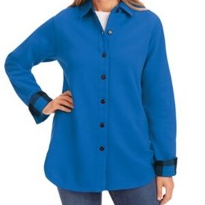 New In Package! Collections Ect Buffalo Check Trim Cozy Blue Shirt Size XXL